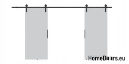 Drzwi przesuwne 130 naścienne ALFA LOFT 01 Szare 65 + system przesuwny