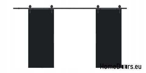 Drzwi przesuwne 140 naścienne ALFA LOFT 01 Czarne 70 + system przesuwny