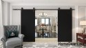 Drzwi przesuwne 140 naścienne ALFA LOFT 01 Czarne 70 + system przesuwny
