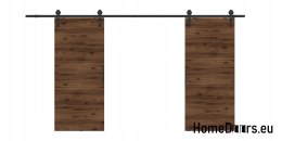 Drzwi przesuwne 140 naścienne ALFA LOFT 01 Orzech 70 + system przesuwny