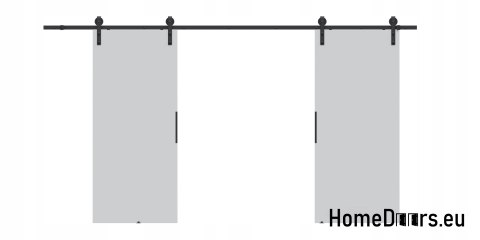 Drzwi przesuwne 148 naścienne ALFA LOFT 01 Szare 74 + system przesuwny
