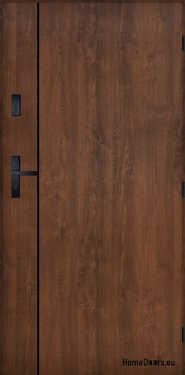 Drzwi Zewnętrzne PANTOR WILANÓW RC2 Prawe 80 Orzech Grube 72mm Ciepłe