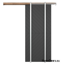 Pest-In-Wand-Schiebetür in Anthrazit, in die Wand versenkbar (Taschenkonstruktion), 90, schwarz, Set