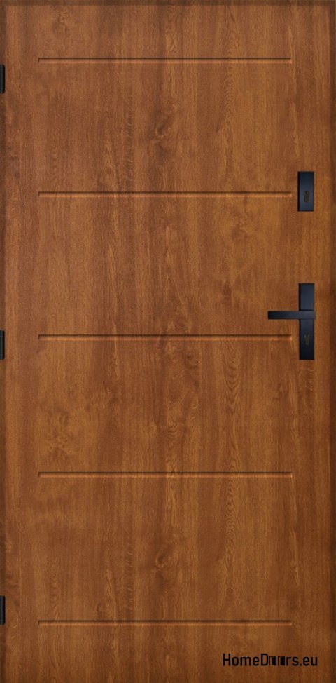Drzwi Zewnętrzne PANTOR ALPINE-PASIVE 05 Lewe 90 Złoty Dąb Grube72mm Ciepłe