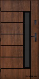 Drzwi Zewnętrzne PANTOR HERKULES 01 Lewe 90 Orzech Grube 72mm Ciepłe