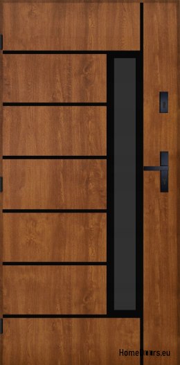 Drzwi Zewnętrzne PANTOR HERKULES 01 Lewe 90 Złoty Dąb Grube 72mm Ciepłe