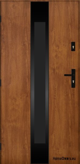 Drzwi Zewnętrzne PANTOR MARS 08 Lewe 90 Złoty Dąb Grube 72mm Ciepłe