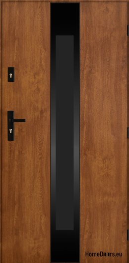 Drzwi Zewnętrzne PANTOR MARS 08 Prawe 90 Złoty Dąb Grube 72mm Ciepłe