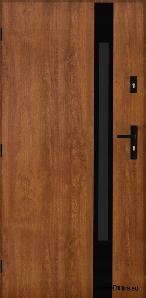 Drzwi Zewnętrzne PANTOR MARS 09 Lewe 80 Złoty Dąb Grube 72mm Ciepłe