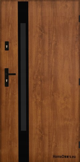 Drzwi Zewnętrzne PANTOR MARS 09 Prawe 90 Złoty Dąb Grube 72mm Ciepłe
