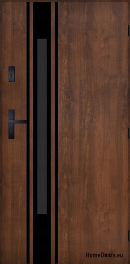 Drzwi Zewnętrzne PANTOR MARS 10 Prawe 80 Orzech Grube 72mm Ciepłe