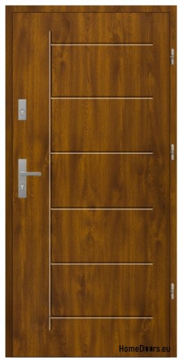 HAUSTÜR WÄRMEDÄMMEND T41, 72 mm Styropor, 90, rechts, Golden Oak, SOFORT LIEFERBAR