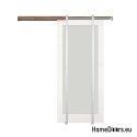 Carlo-In-Wand-Schiebetür, weiß, in die Wand versenkbar (Taschenkonstruktion), mit Lichtausschnitt Glaseinsatz, inkl. Zubehör