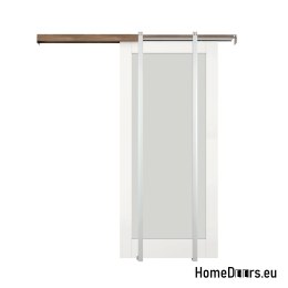 Carlo-In-Wand-Schiebetür, weiß, in die Wand versenkbar (Taschenkonstruktion), mit Lichtausschnitt Glaseinsatz, inkl. Zubehör