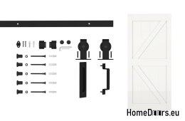 Albert-Innentür für den Innenbereich, 3,5 cm stark, 90 Loft, weiß, komplett mit Schiebetürsystem