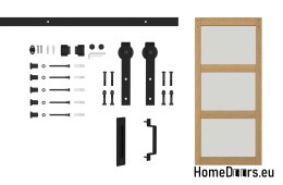 Miami-Innentür für den Innenbereich, 3,5 cm stark, 90 Loft, Eiche, komplett mit System