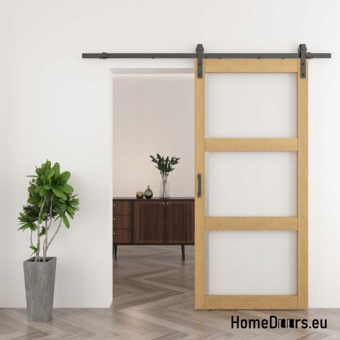 Miami-Innentür für den Innenbereich, 3,5 cm stark, 90 Loft, Eiche, komplett mit System