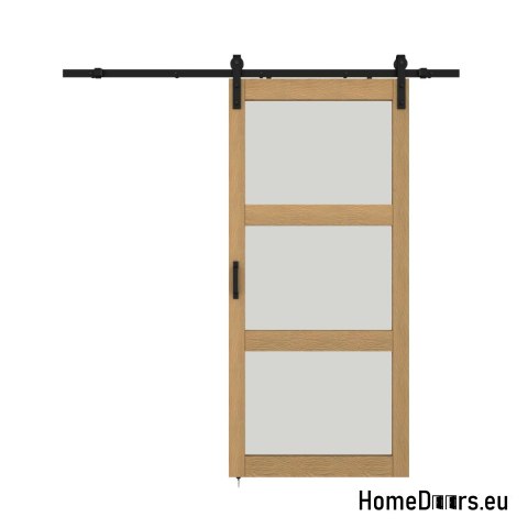 Miami-Innentür für den Innenbereich, 3,5 cm stark, 90 Loft, Eiche, komplett mit System