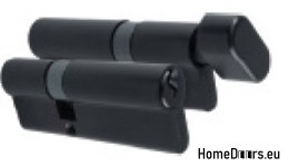 Profilzylinder mit Knauf, schwarz, Ein-Schlüssel-System 30/50+G30/50