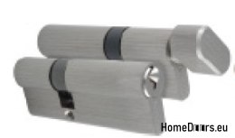 Patentschloss mit Knauf aus Nickel, Ein-Schlüssel-System 40/45 + G45/40